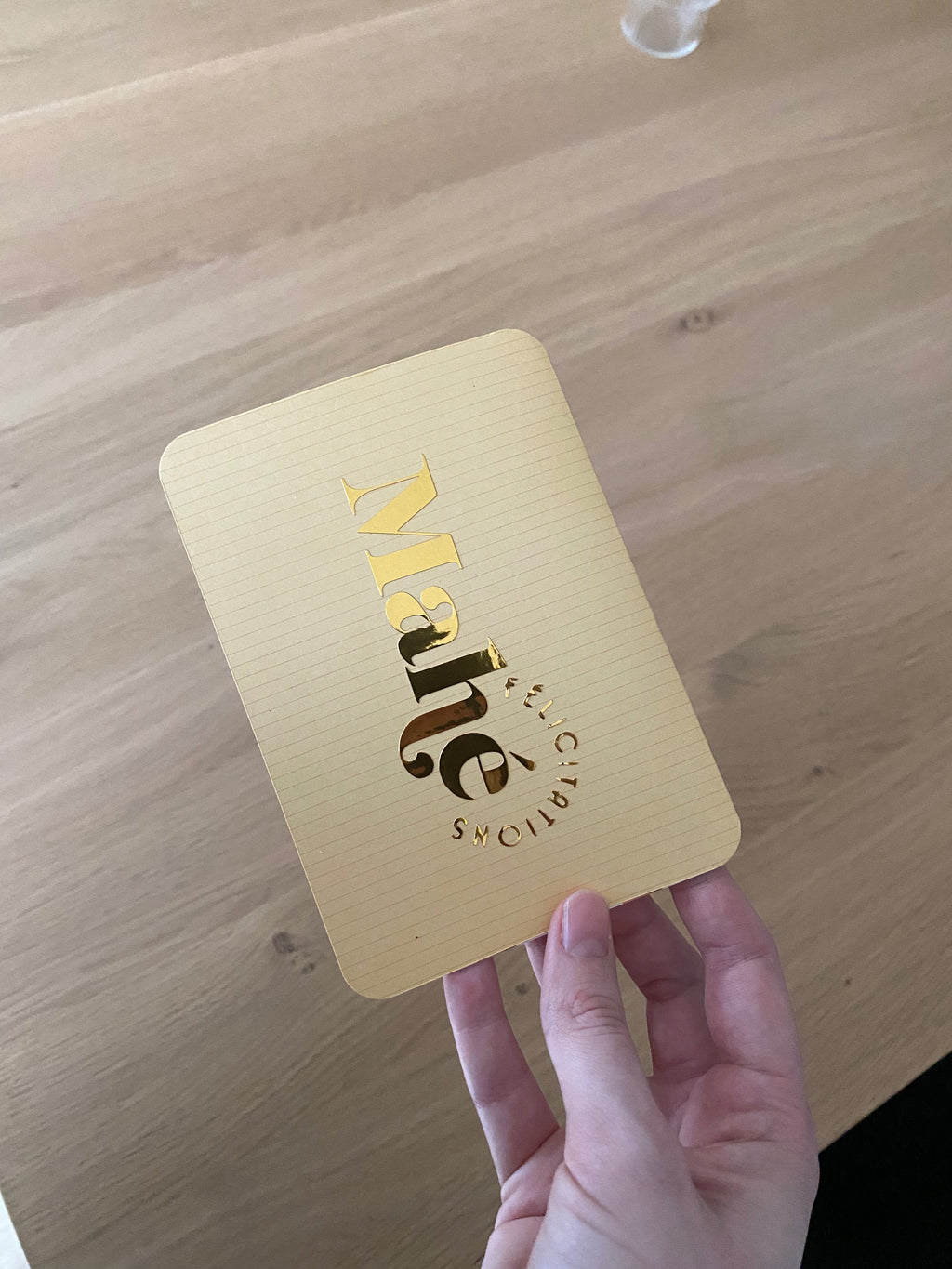 Carte félicitations doré