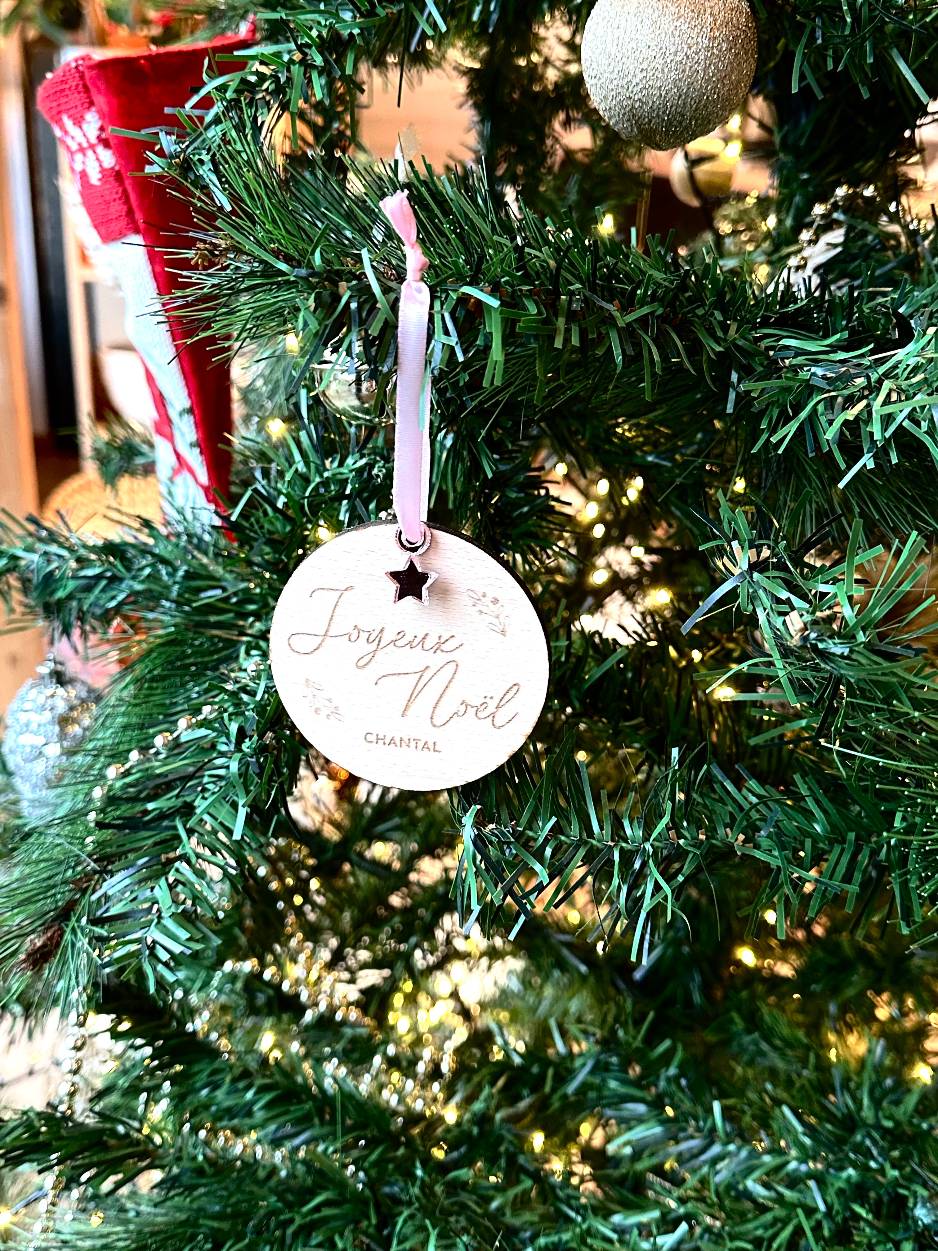 Ronde Joyeux Noël rose